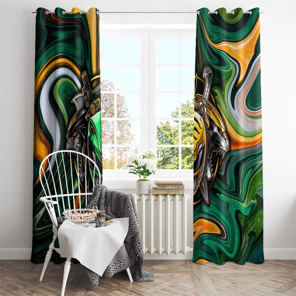 Trippy Green White Power Rangers Window Curtain Anime Style