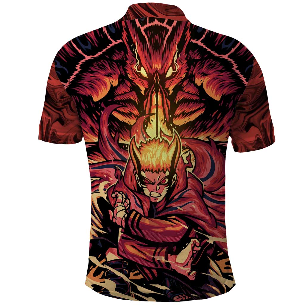 Trippy Naruto Baryon Mode Boruto Polo Shirt Anime Style