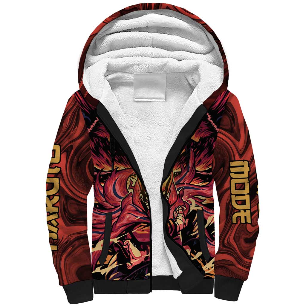 Trippy Naruto Baryon Mode Boruto Sherpa Hoodie Anime Style