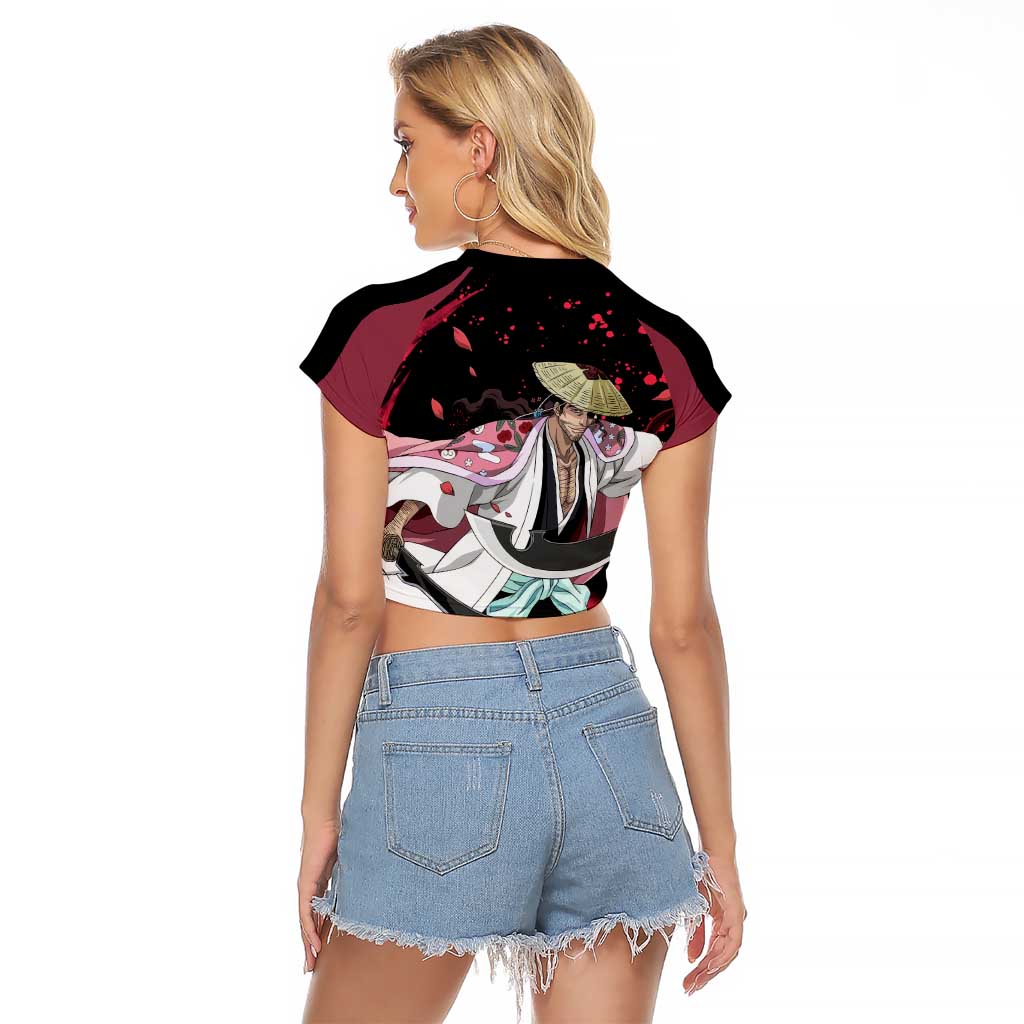 Shunsui Kyoraku - Bleach Raglan Cropped T Shirt Anime Style