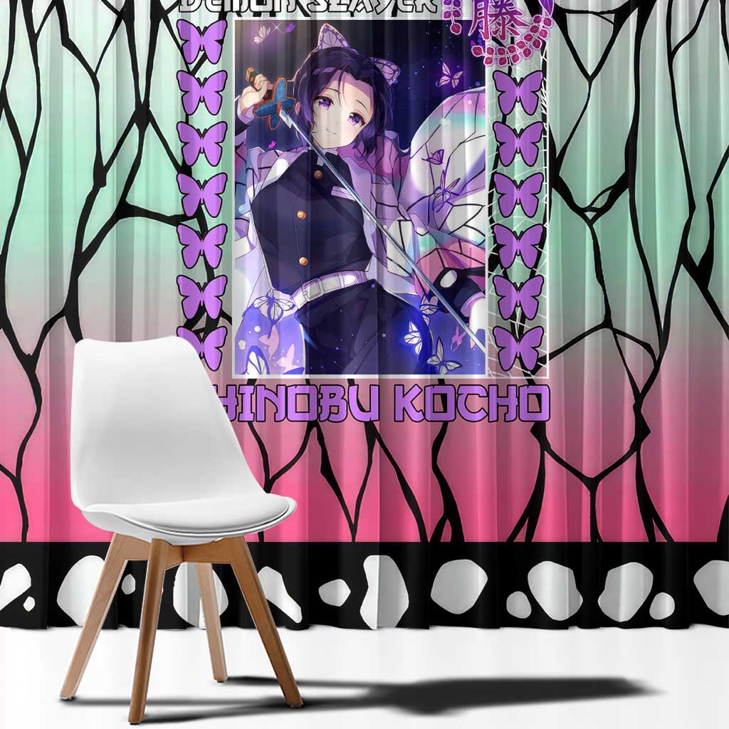 Kocho Shinobu Demon Slayer Window Curtain Anime Style