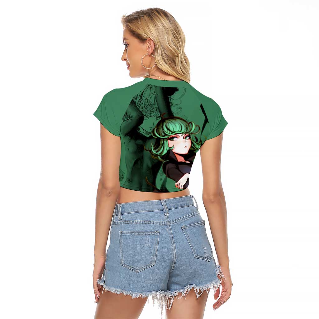 Tatsumaki - One Punch Man Raglan Cropped T Shirt Anime Style