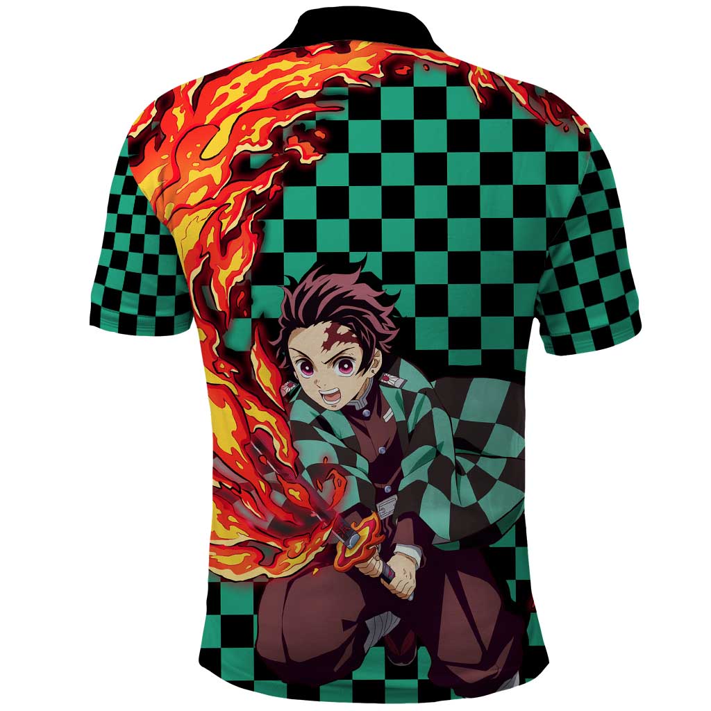 Tanjiro Sun Breathing - Demon Slayer Polo Shirt Anime Style