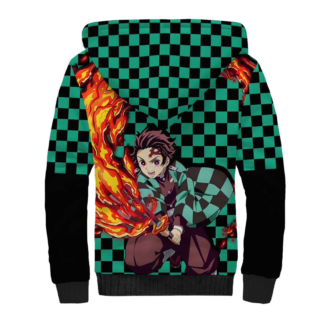 Tanjiro Sun Breathing - Demon Slayer Sherpa Hoodie Anime Style