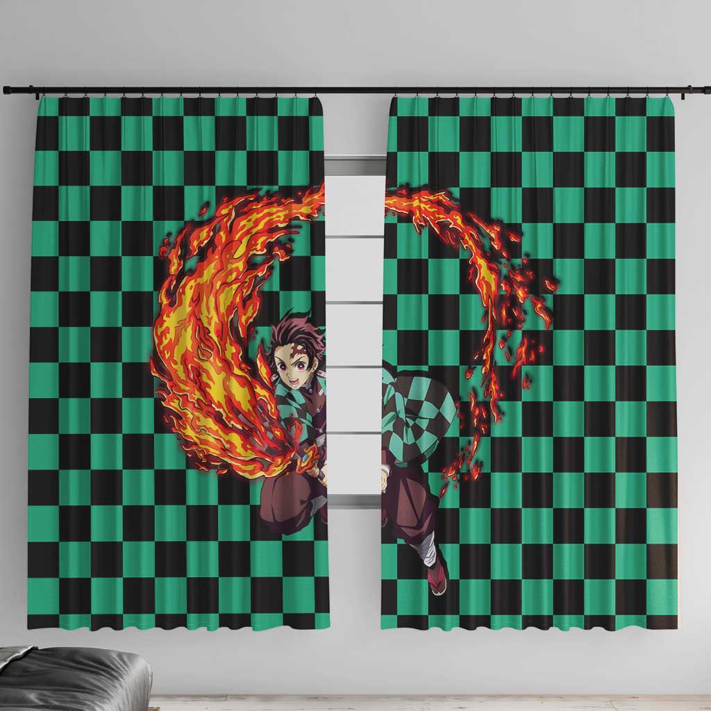 Tanjiro Sun Breathing - Demon Slayer Window Curtain Anime Style