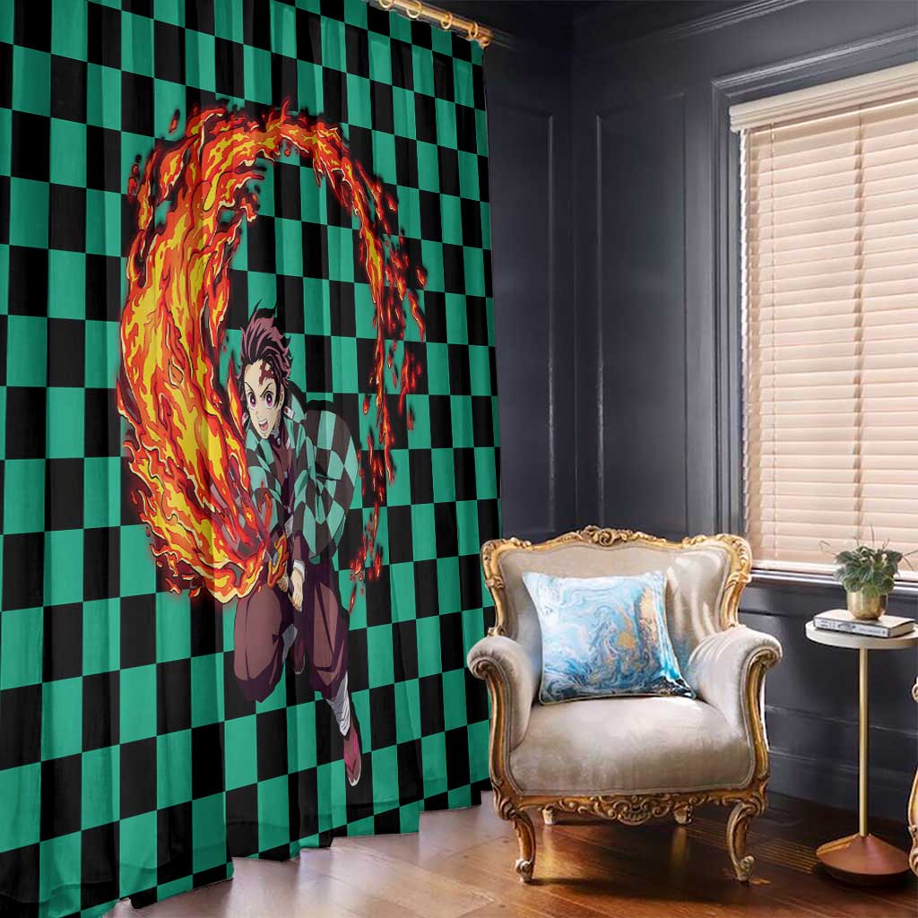 Tanjiro Sun Breathing - Demon Slayer Window Curtain Anime Style