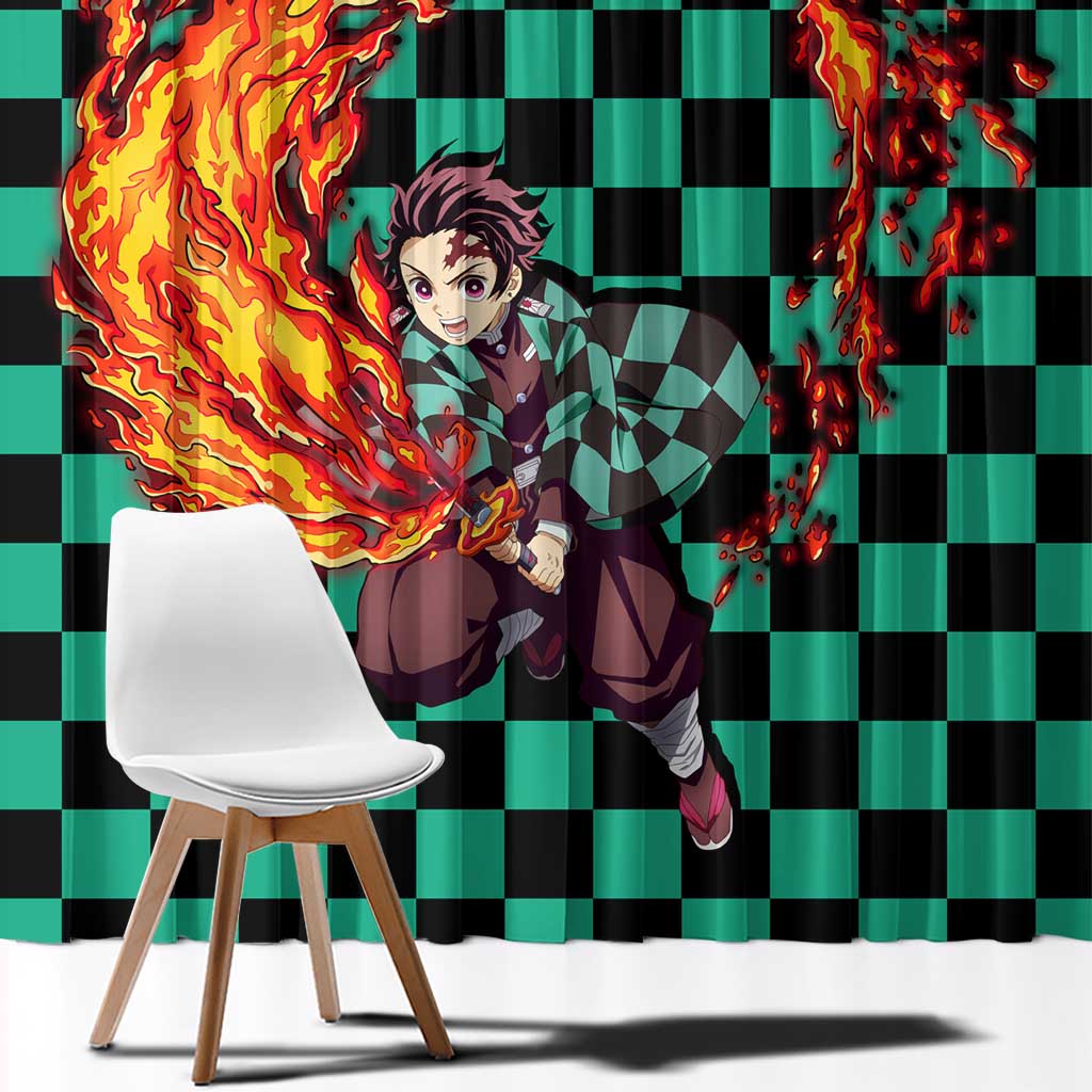 Tanjiro Sun Breathing - Demon Slayer Window Curtain Anime Style