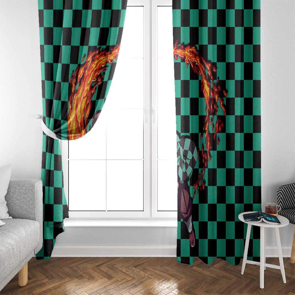 Tanjiro Sun Breathing - Demon Slayer Window Curtain Anime Style