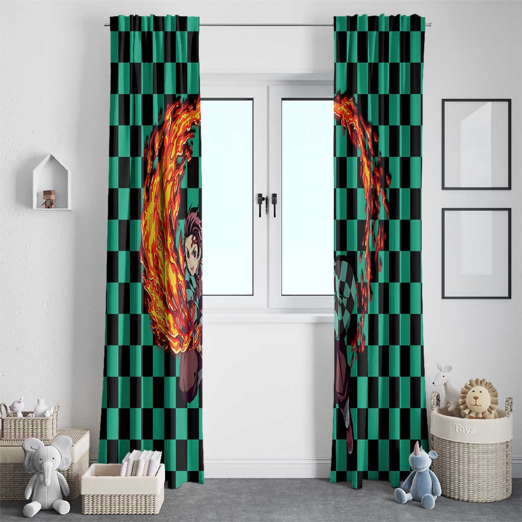 Tanjiro Sun Breathing - Demon Slayer Window Curtain Anime Style