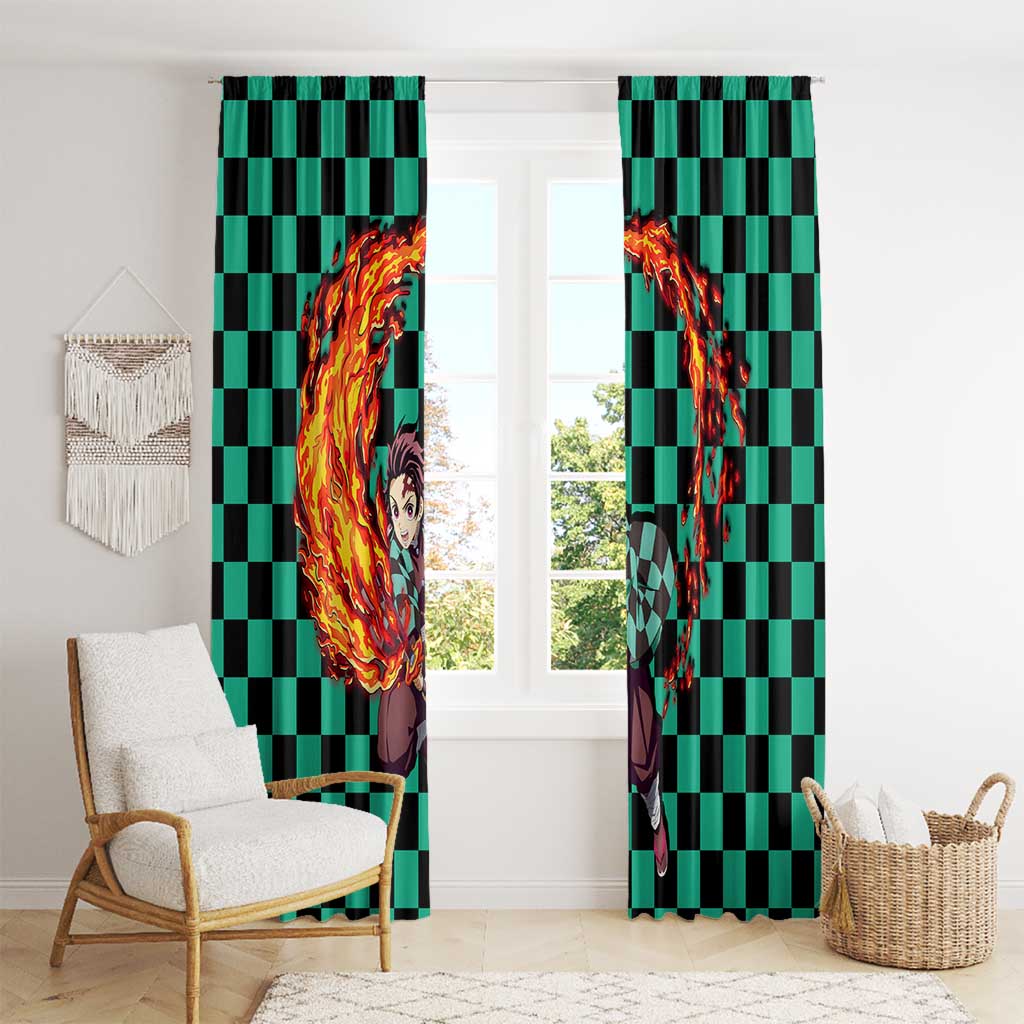 Tanjiro Sun Breathing - Demon Slayer Window Curtain Anime Style