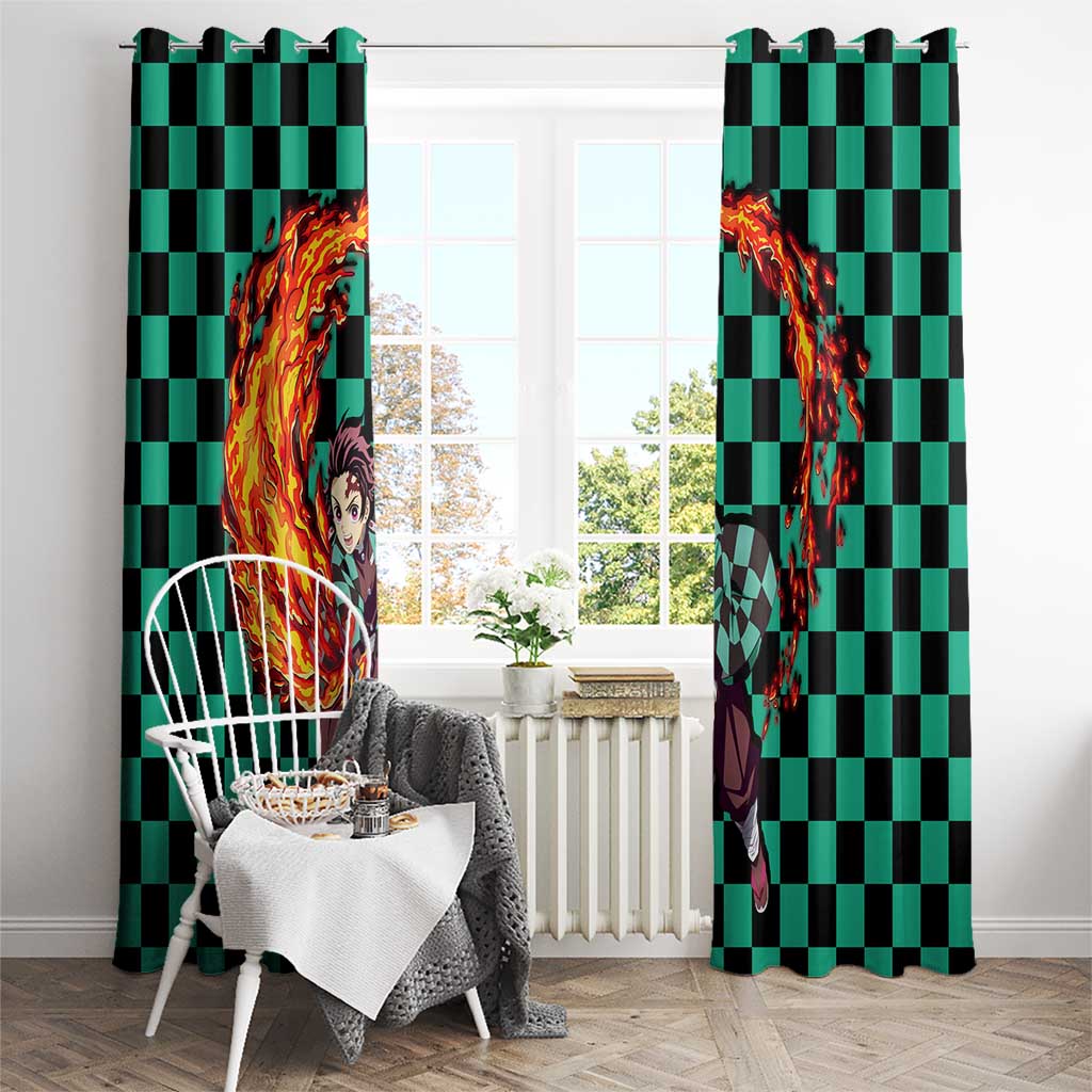 Tanjiro Sun Breathing - Demon Slayer Window Curtain Anime Style