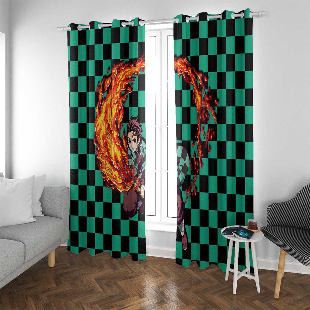 Tanjiro Sun Breathing - Demon Slayer Window Curtain Anime Style