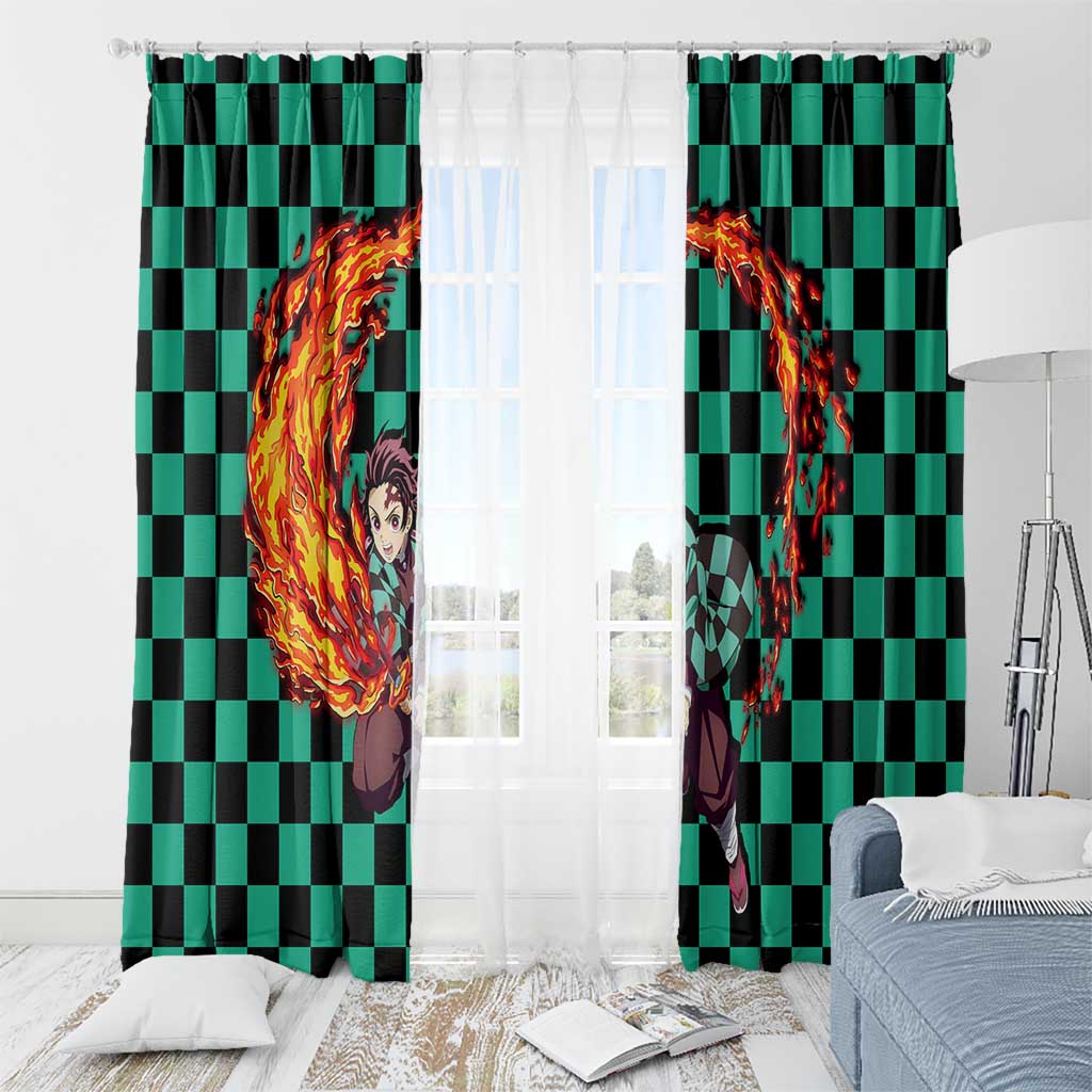 Tanjiro Sun Breathing - Demon Slayer Window Curtain Anime Style