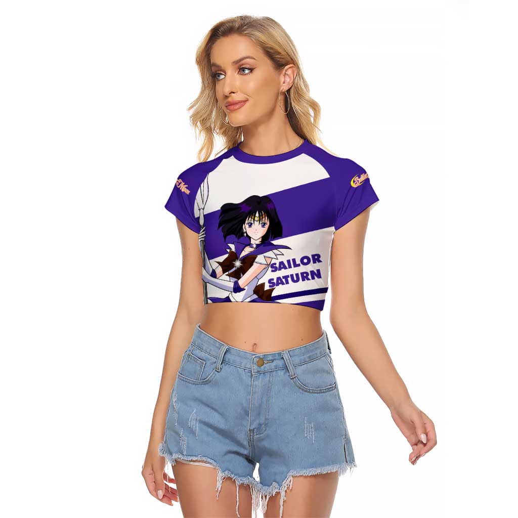 Sailor Saturn - Sailor Moon Raglan Cropped T Shirt Anime Style