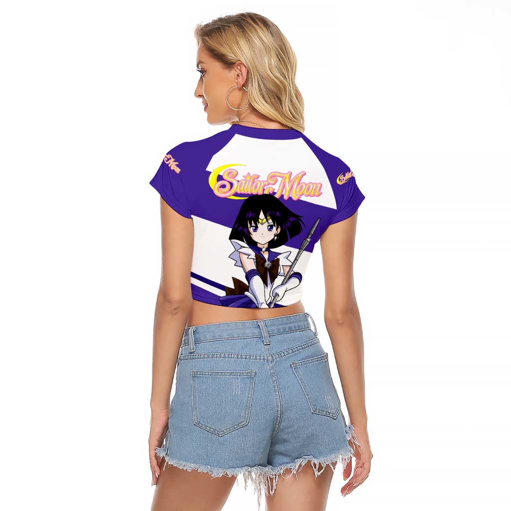 Sailor Saturn - Sailor Moon Raglan Cropped T Shirt Anime Style