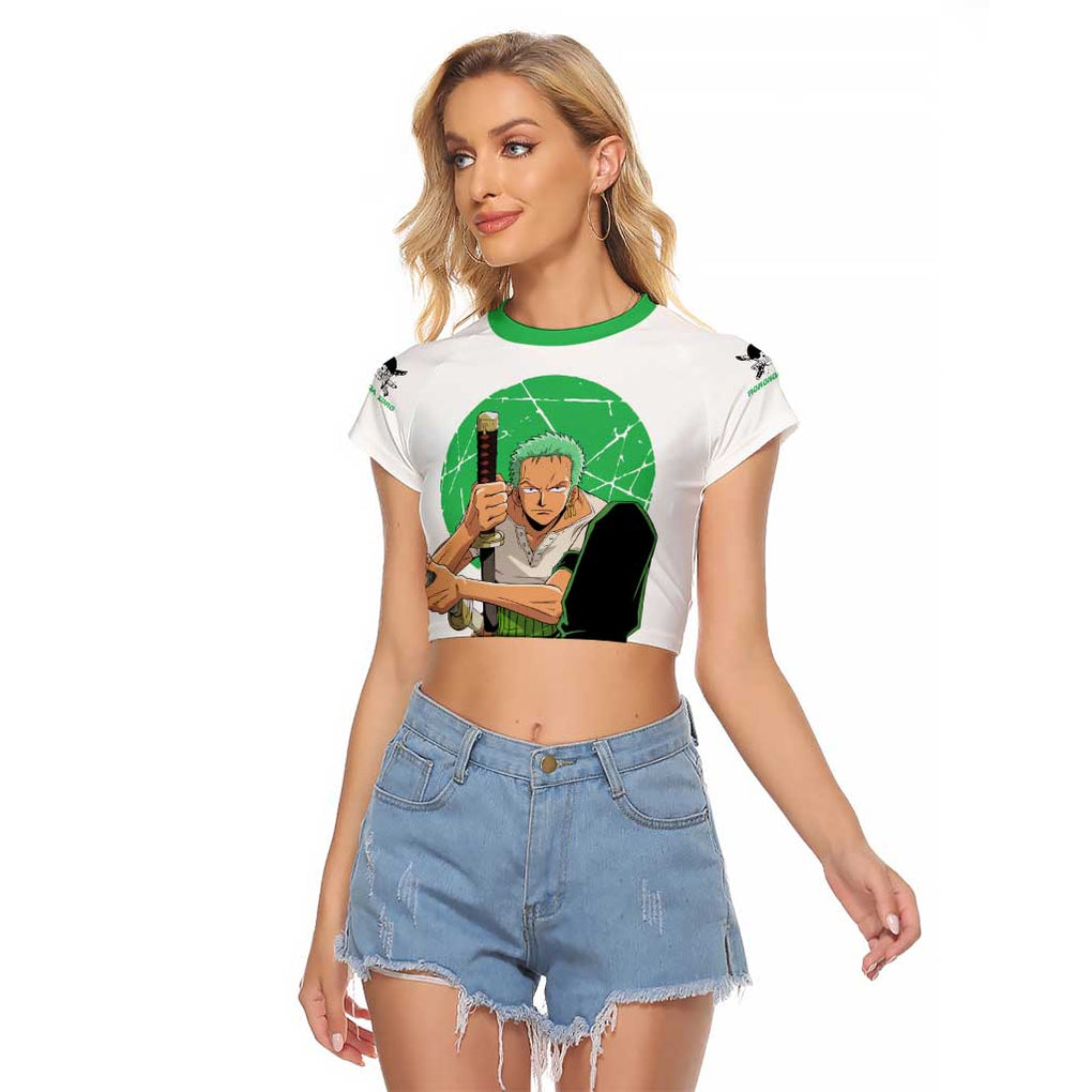 Roronoa Zoro - Straw Hat - One Piece Raglan Cropped T Shirt Anime Style