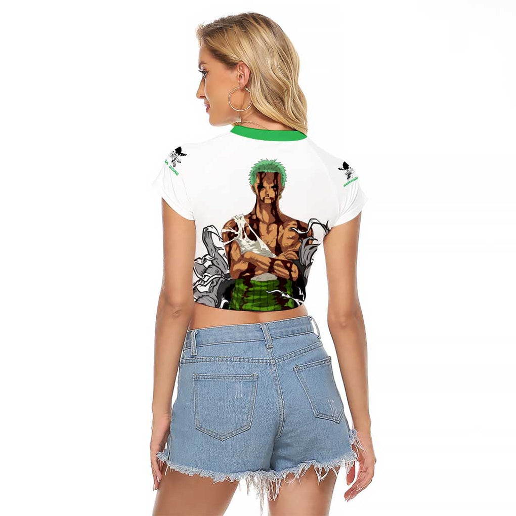 Roronoa Zoro - Straw Hat - One Piece Raglan Cropped T Shirt Anime Style