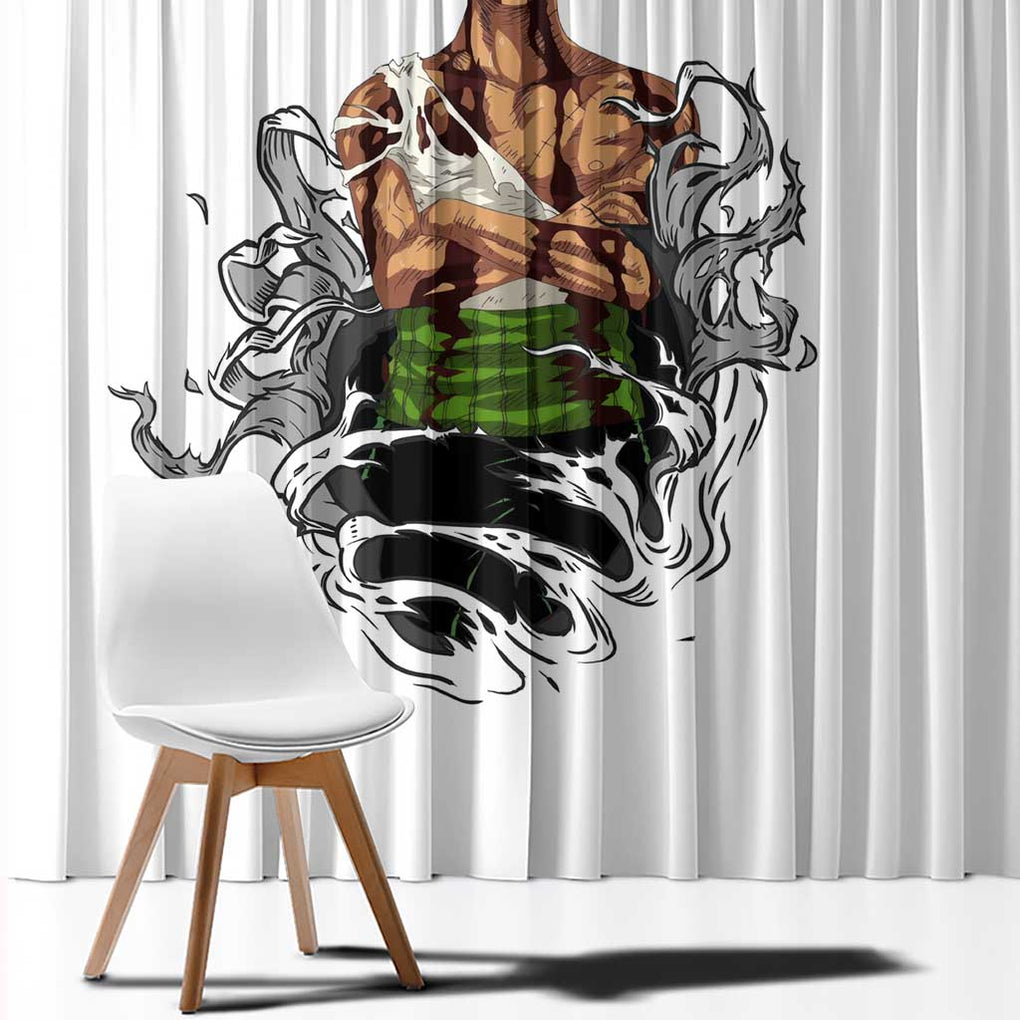 Roronoa Zoro - Straw Hat - One Piece Window Curtain Anime Style