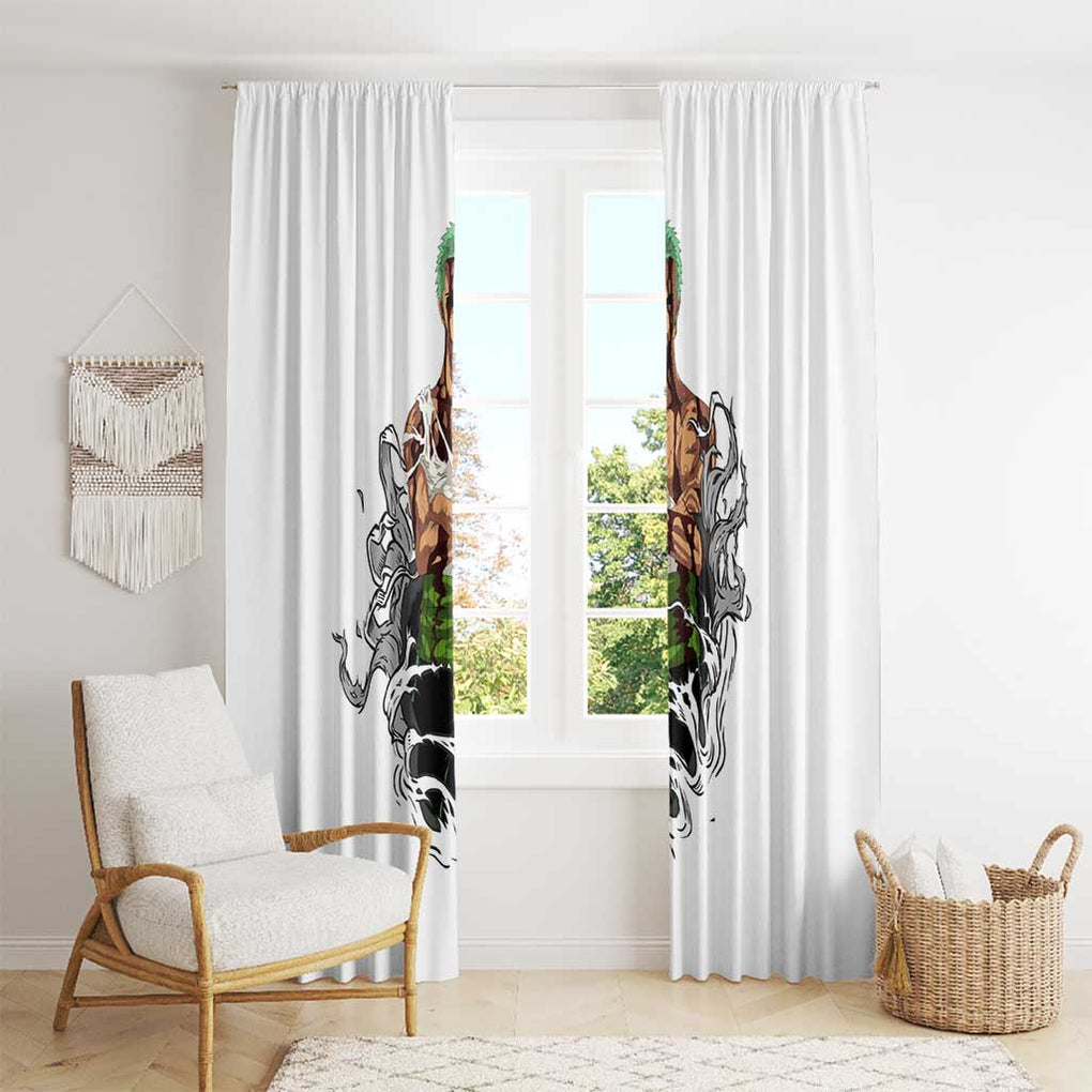 Roronoa Zoro - Straw Hat - One Piece Window Curtain Anime Style