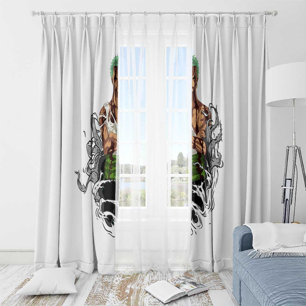 Roronoa Zoro - Straw Hat - One Piece Window Curtain Anime Style