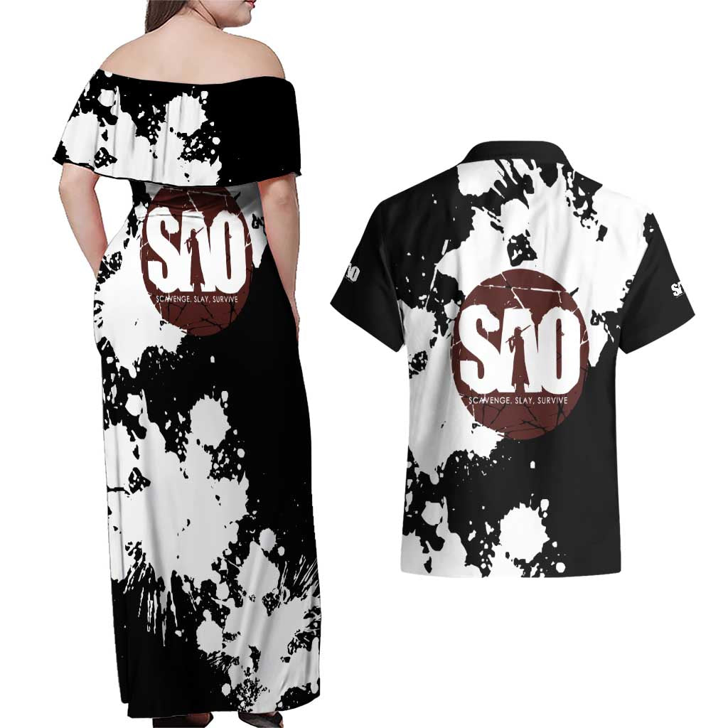 Klein - Sword Art Online Couples Matching Off Shoulder Maxi Dress and Hawaiian Shirt Anime Style