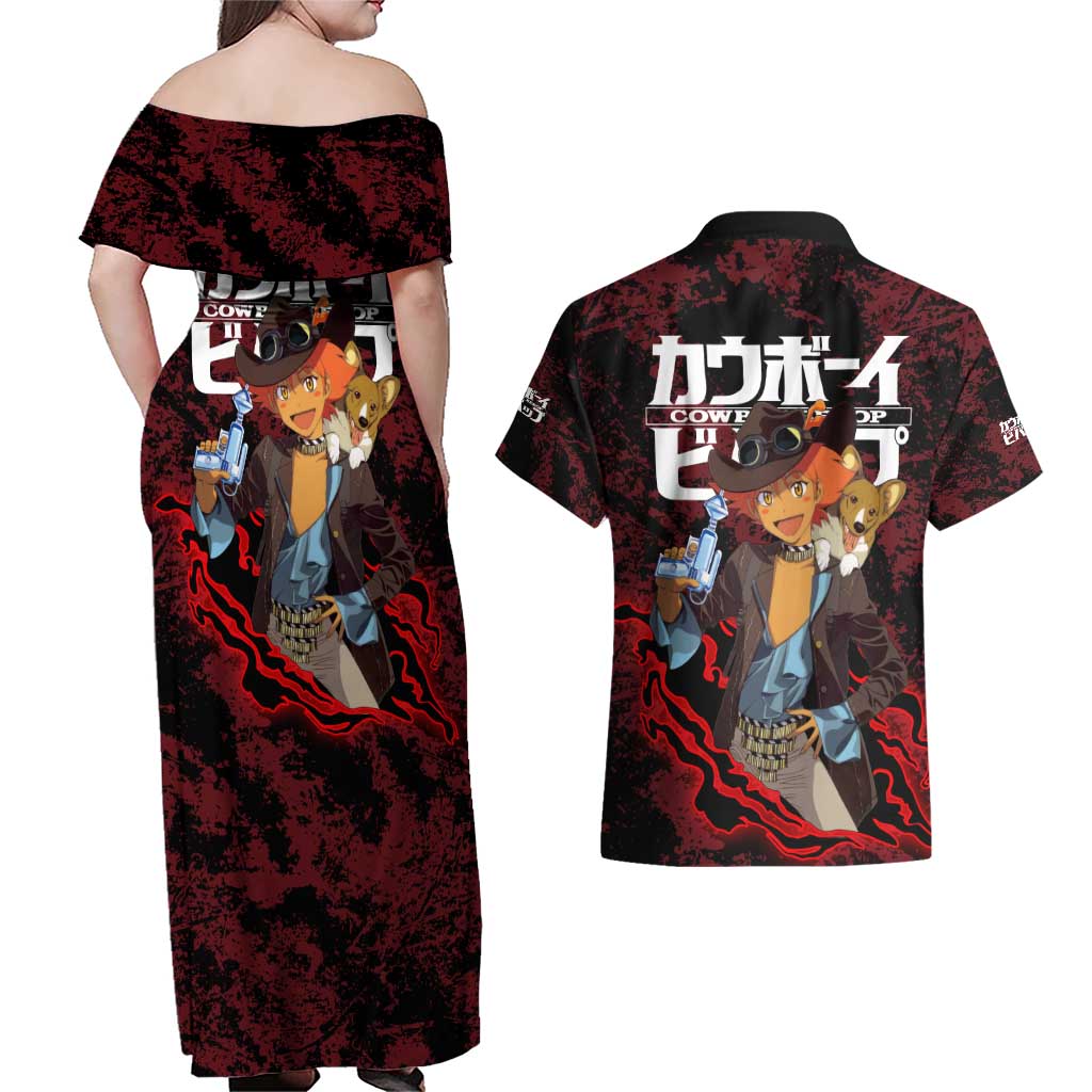 Edward Wong - Cowboy Bebop Couples Matching Off Shoulder Maxi Dress and Hawaiian Shirt Anime Style