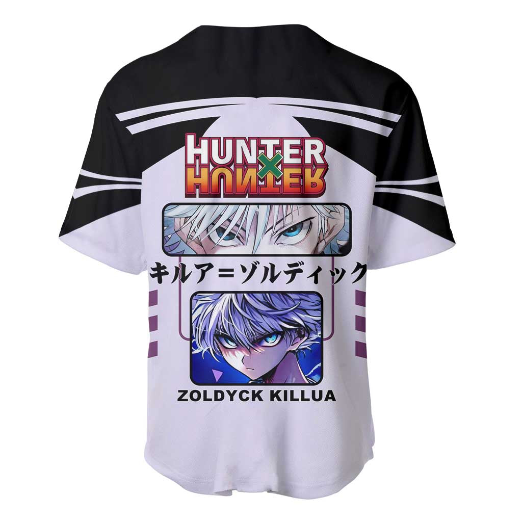 Killua Zoldyck from Hunter x Hunter Baseball Jersey with Lightning Aura and Agile Combat Pose Design - The Mazicc