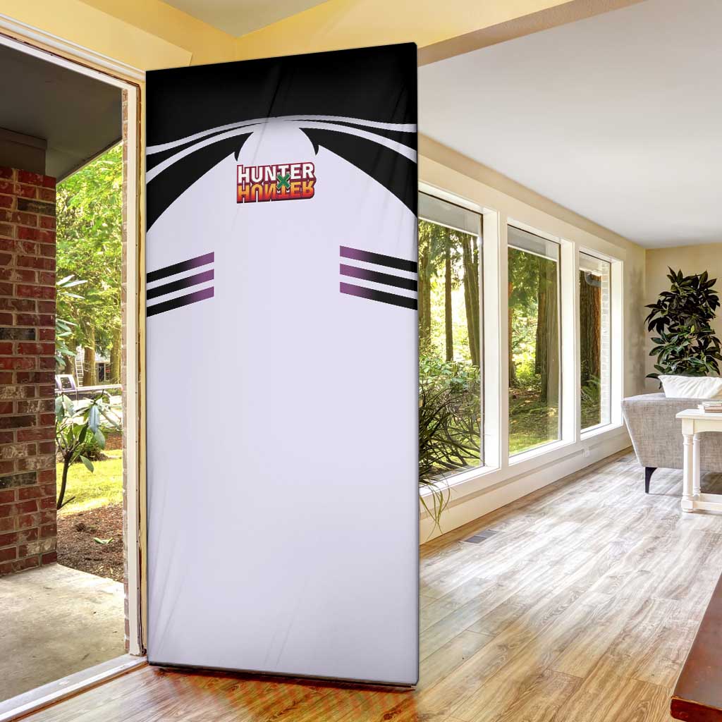 Killua Zoldyck from Hunter x Hunter Door Cover with Lightning Aura and Agile Combat Pose Design - The Mazicc