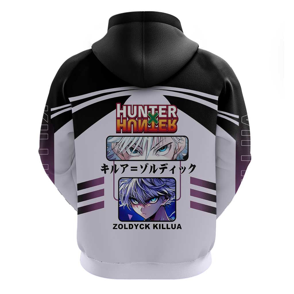 Killua Zoldyck from Hunter x Hunter Hoodie with Lightning Aura and Agile Combat Pose Design - The Mazicc