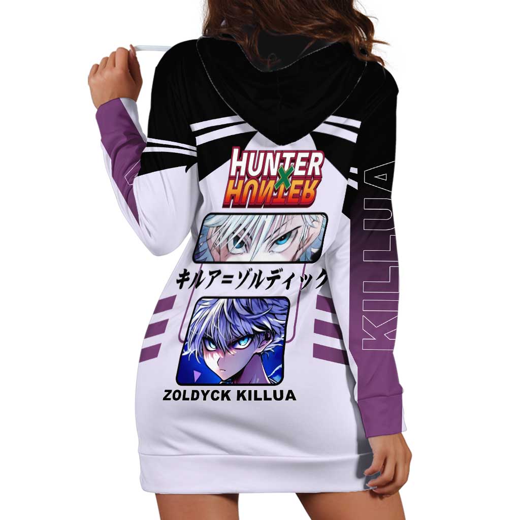 Killua Zoldyck from Hunter x Hunter Hoodie Dress with Lightning Aura and Agile Combat Pose Design - The Mazicc