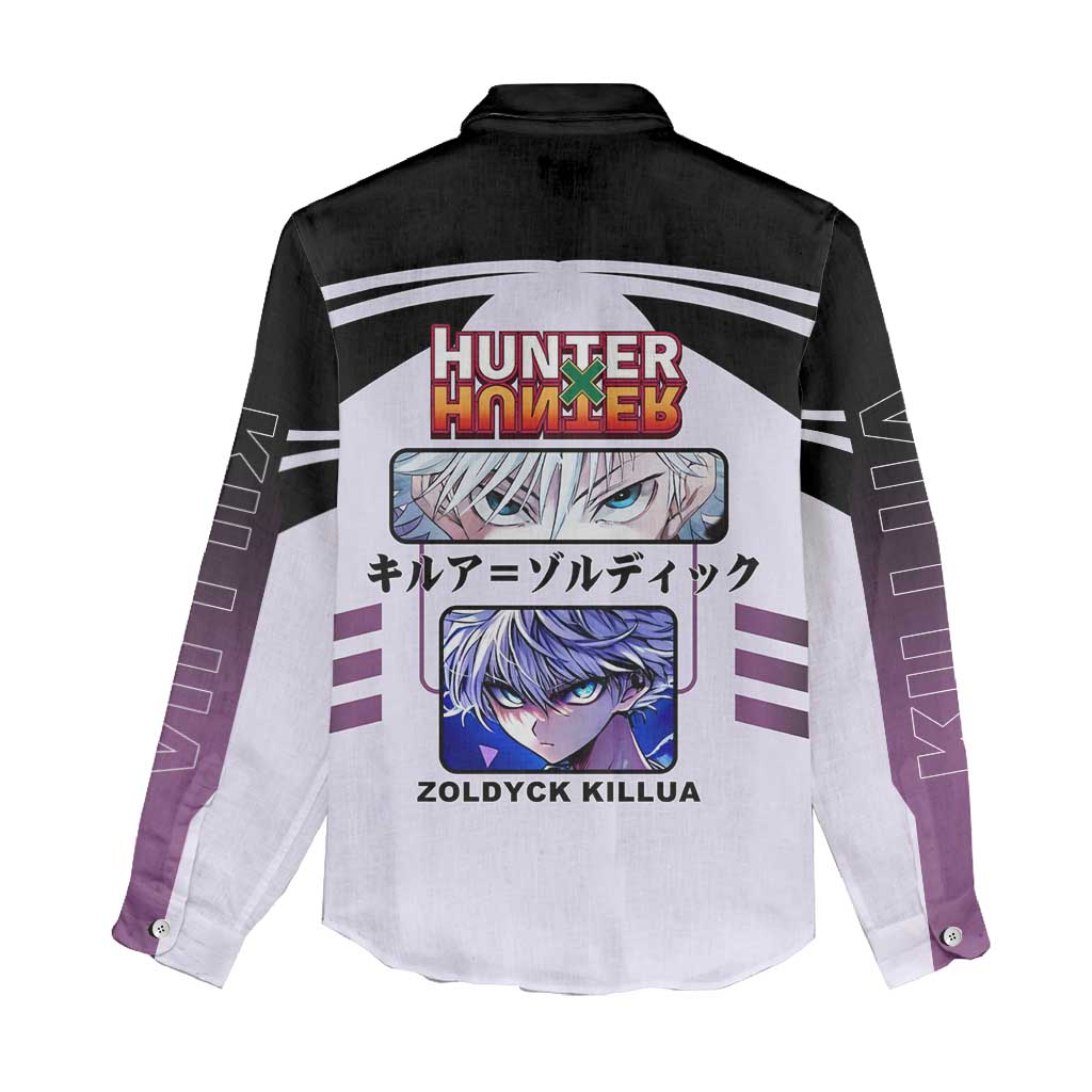 Killua Zoldyck from Hunter x Hunter Women Casual Shirt with Lightning Aura and Agile Combat Pose Design - The Mazicc