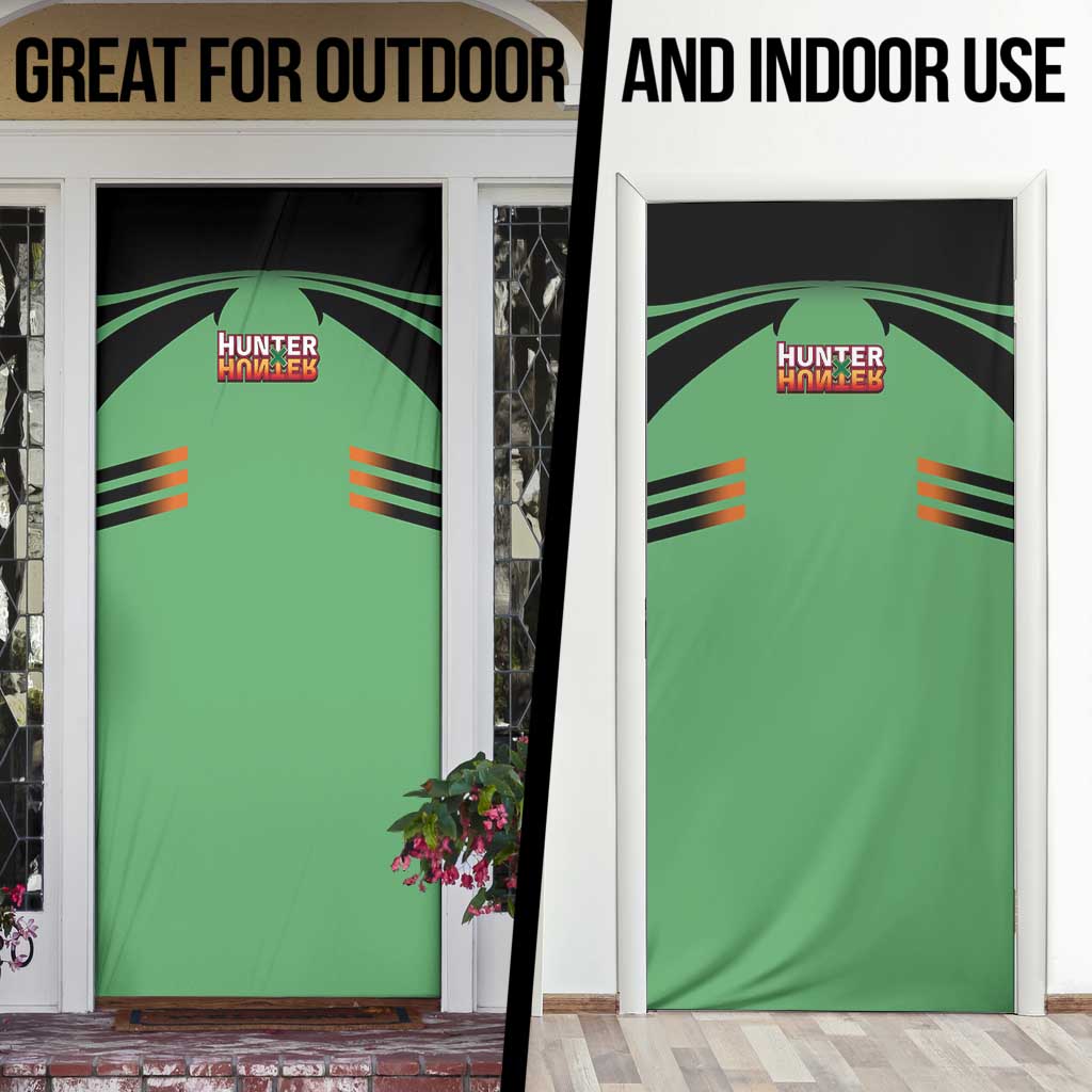 Gon Freecss from Hunter x Hunter Door Cover with Green Outfit and Energetic Combat Pose Design - The Mazicc