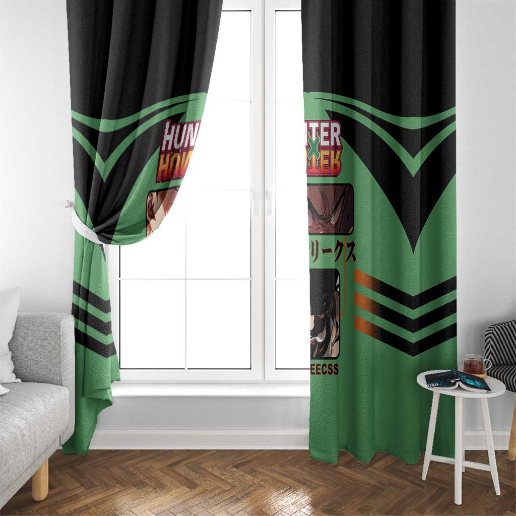Gon Freecss from Hunter x Hunter Window Curtain with Green Outfit and Energetic Combat Pose Design - The Mazicc