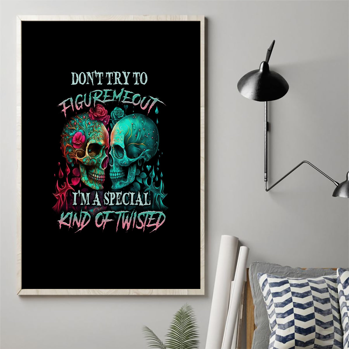 dont-try-to-figure-me-out-skull-canvas-wall-art