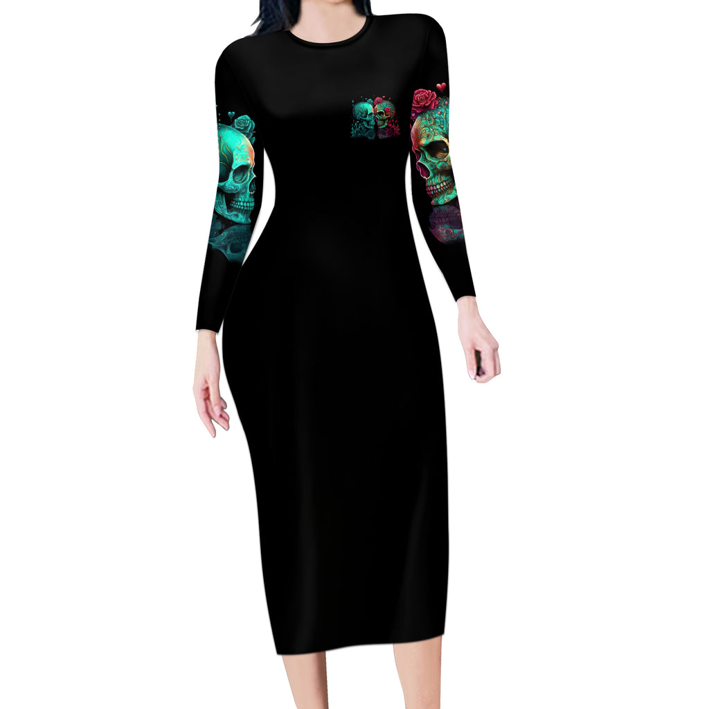 dont-try-to-figure-me-out-skull-long-sleeve-bodycon-dress