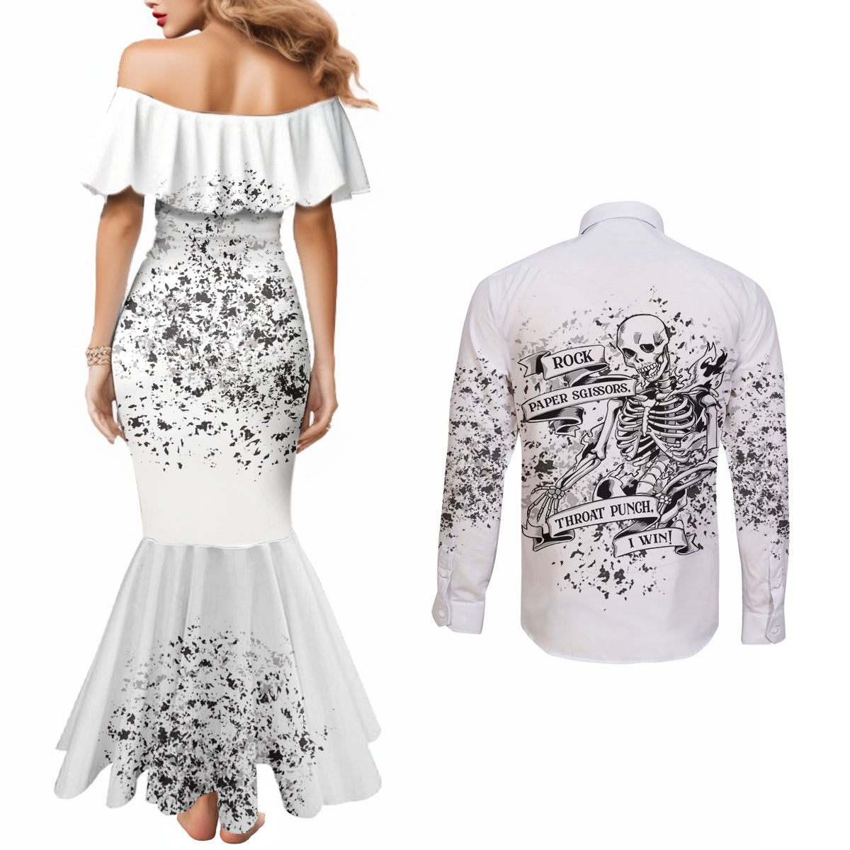 rock-paper-sgissors-throat-pungh-i-win-couples-matching-mermaid-dress-and-long-sleeve-button-shirt