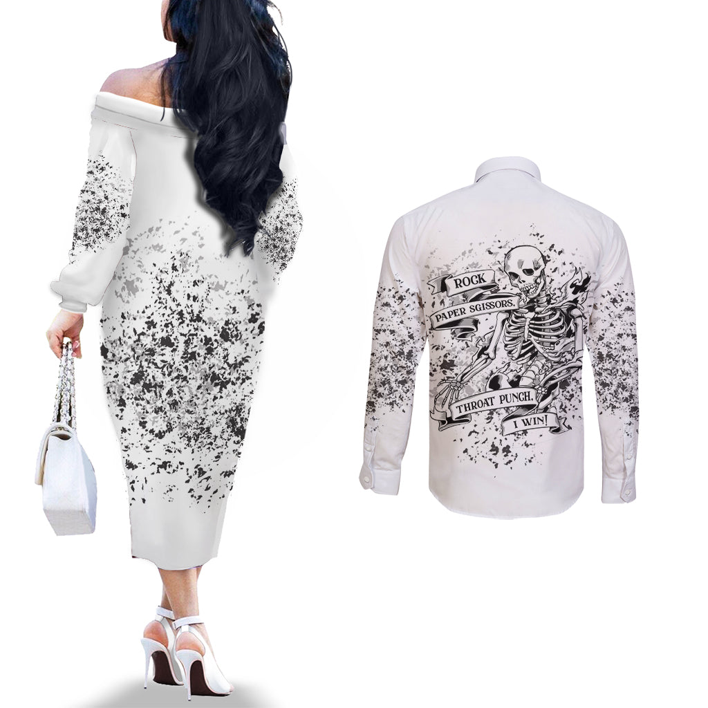 rock-paper-sgissors-throat-pungh-i-win-couples-matching-off-the-shoulder-long-sleeve-dress-and-long-sleeve-button-shirt