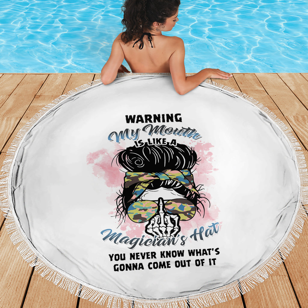warning-my-mouth-messy-bun-beach-blanket