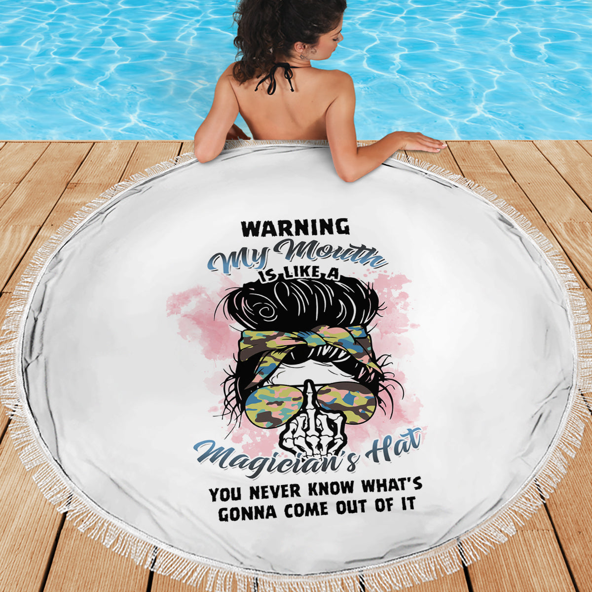warning-my-mouth-messy-bun-beach-blanket