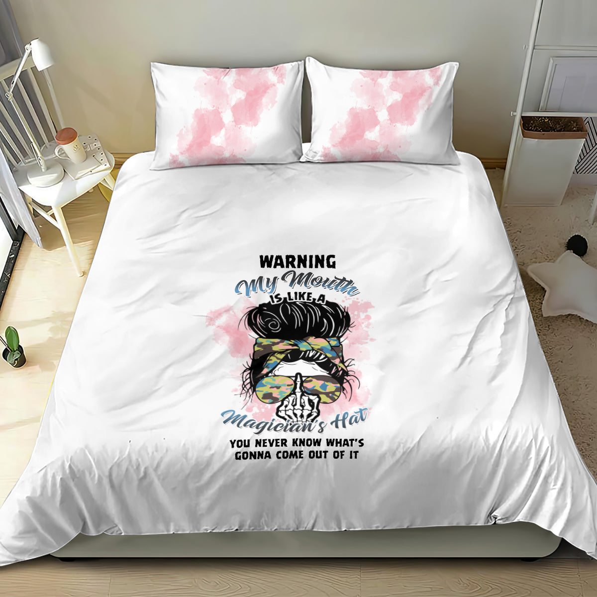 warning-my-mouth-messy-bun-bedding-set