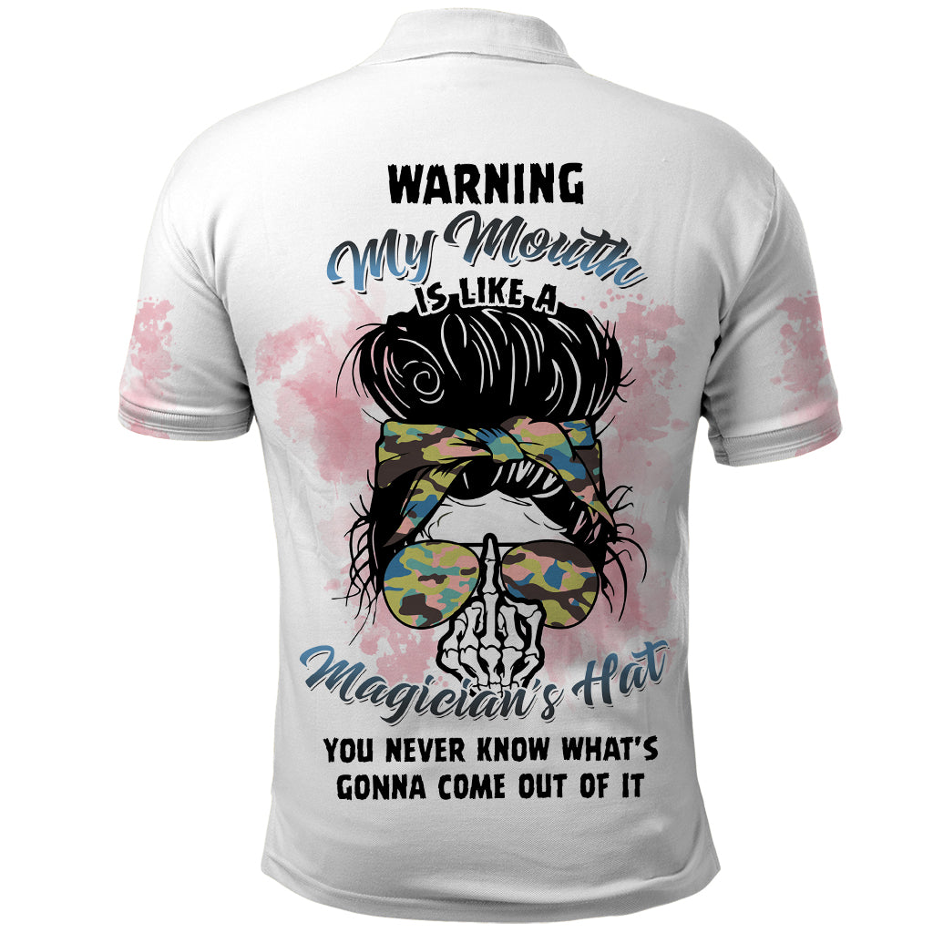 warning-my-mouth-messy-bun-polo-shirt