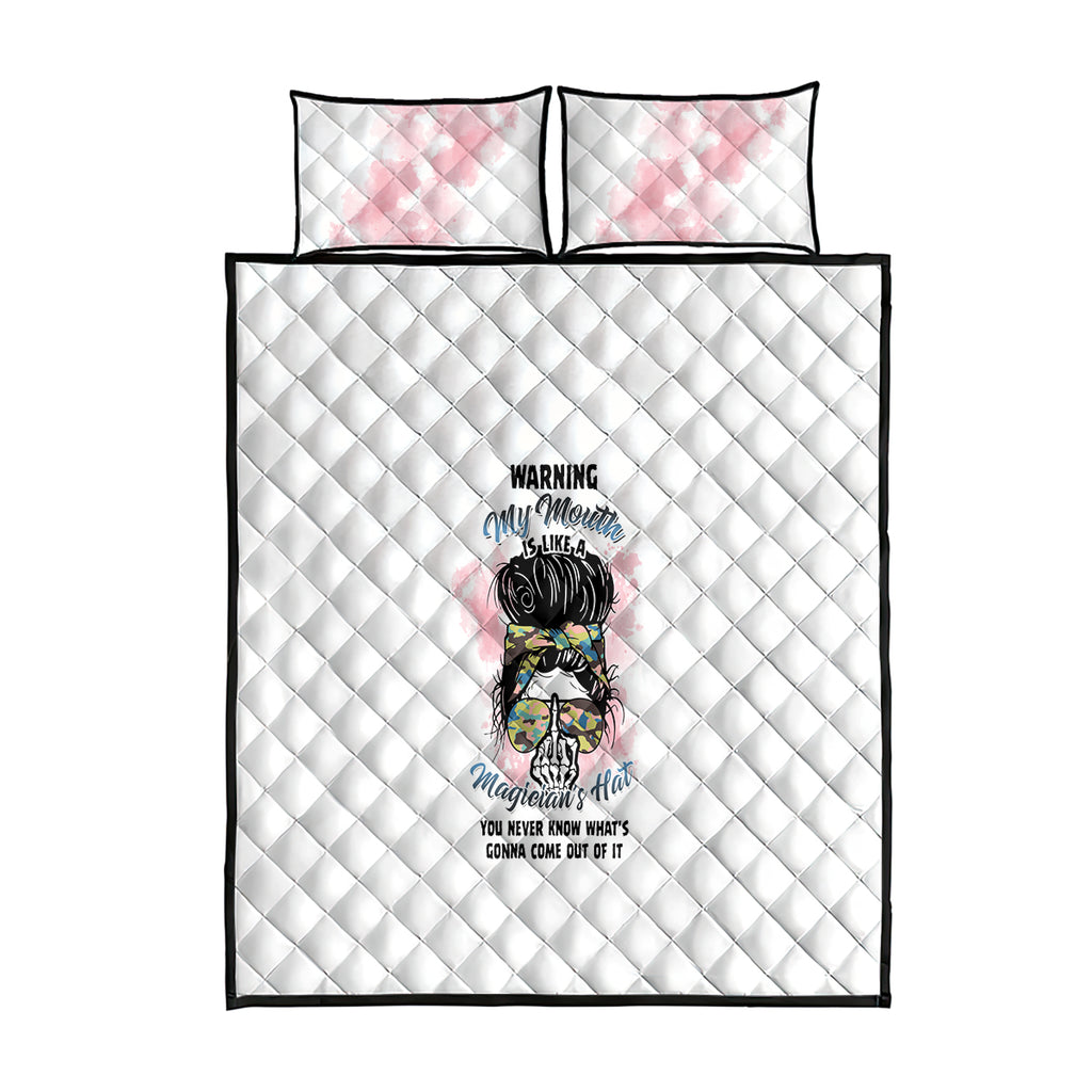 warning-my-mouth-messy-bun-quilt-bed-set