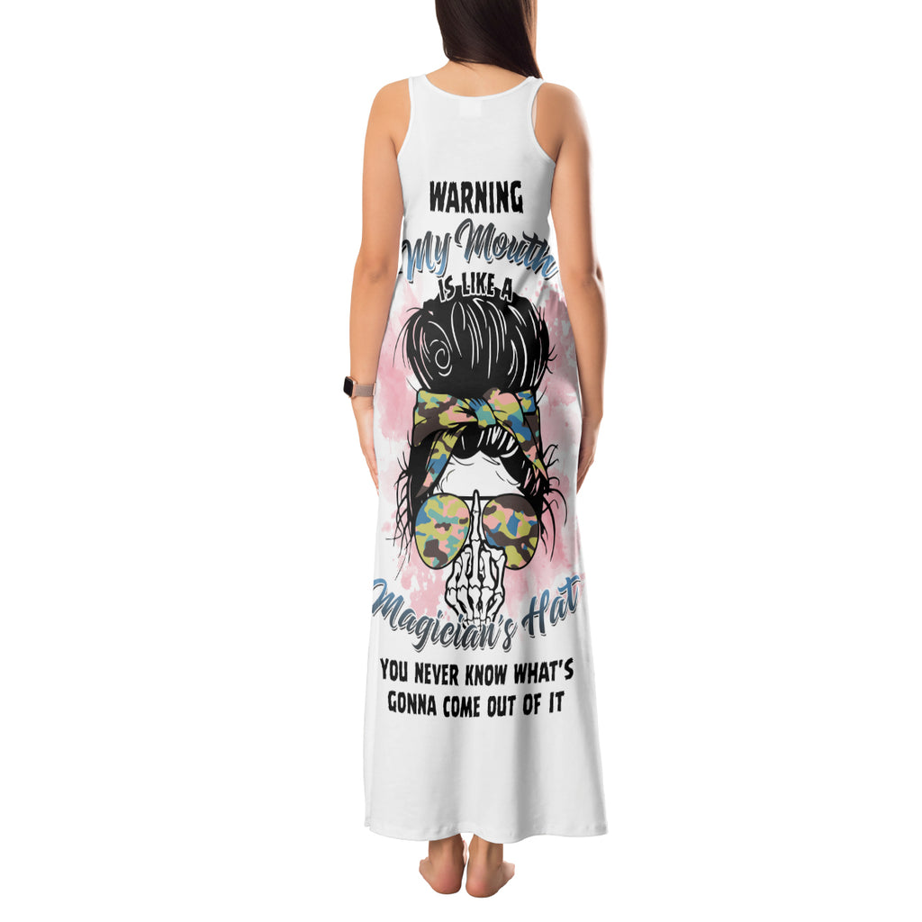 warning-my-mouth-messy-bun-tank-maxi-dress