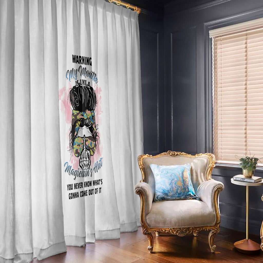 warning-my-mouth-messy-bun-window-curtain