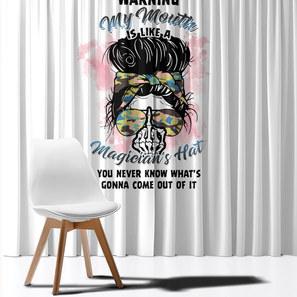 warning-my-mouth-messy-bun-window-curtain