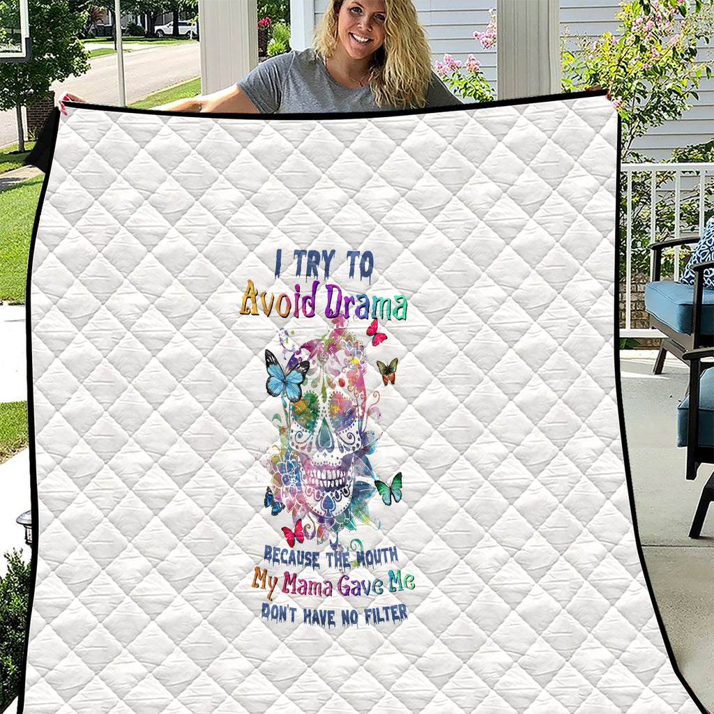 i-try-to-avoid-drama-sugar-skull-colorful-quilt
