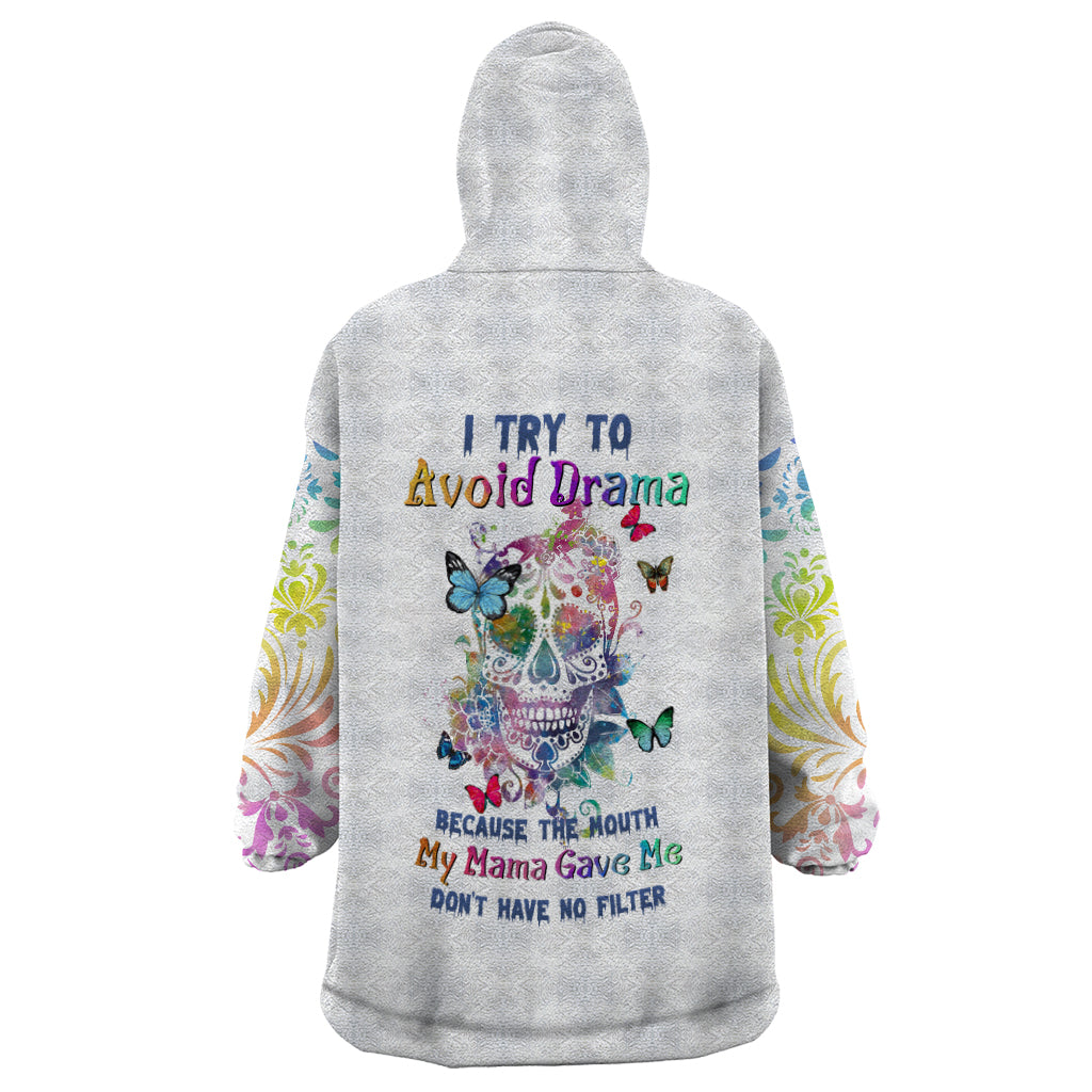 i-try-to-avoid-drama-sugar-skull-colorful-wearable-blanket-hoodie