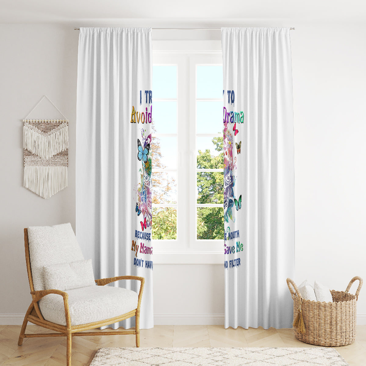 i-try-to-avoid-drama-sugar-skull-colorful-window-curtain