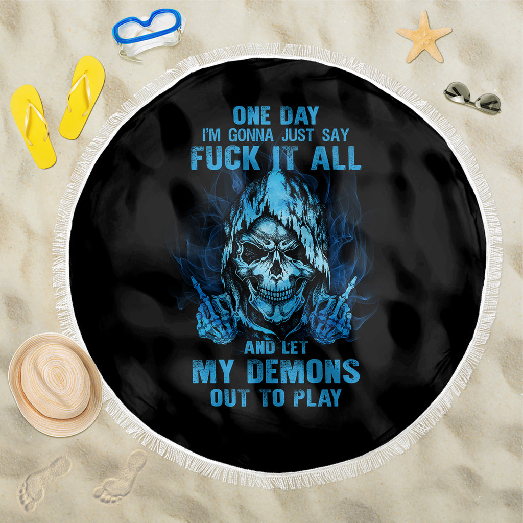 my-demons-out-to-play-skull-beach-blanket