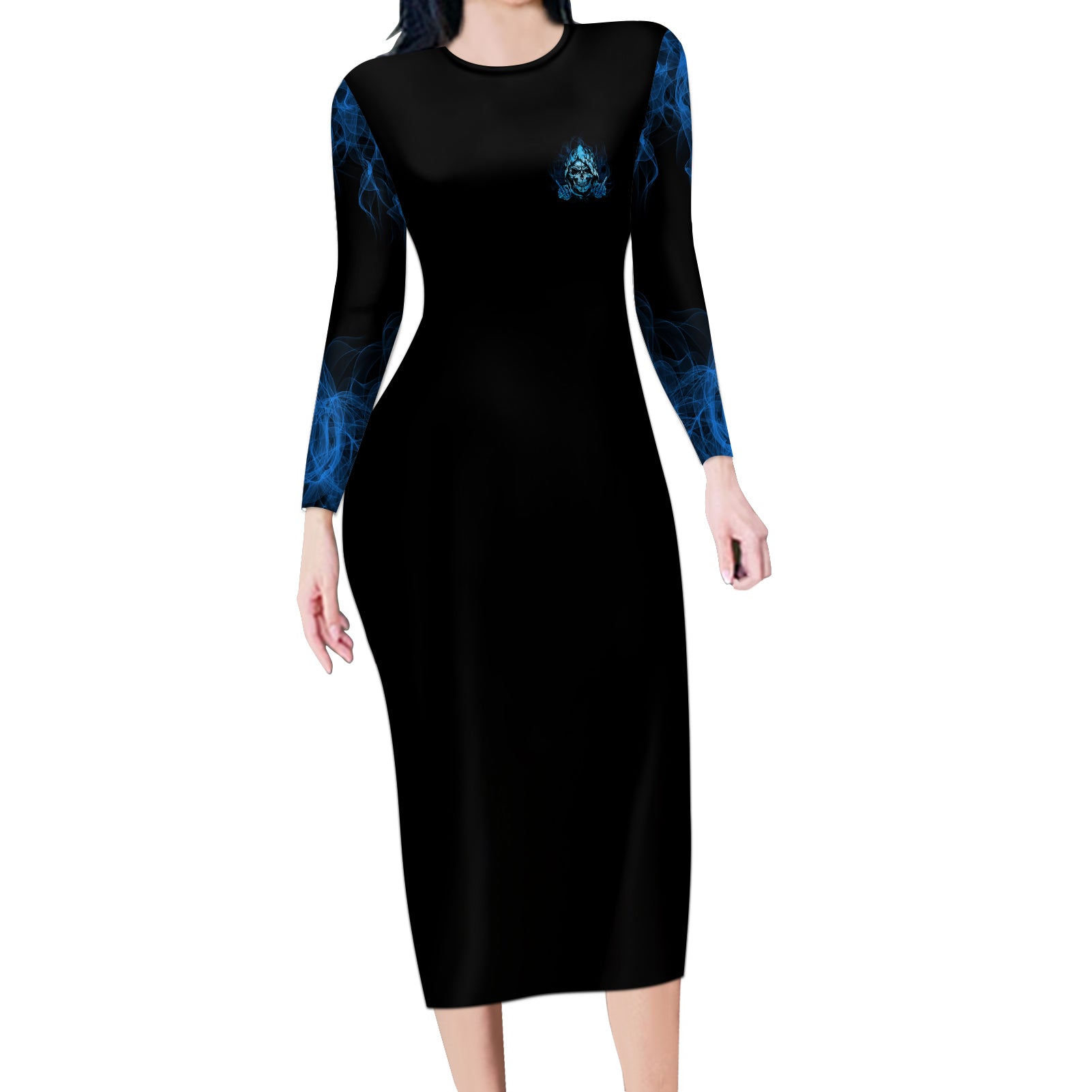 my-demons-out-to-play-skull-long-sleeve-bodycon-dress